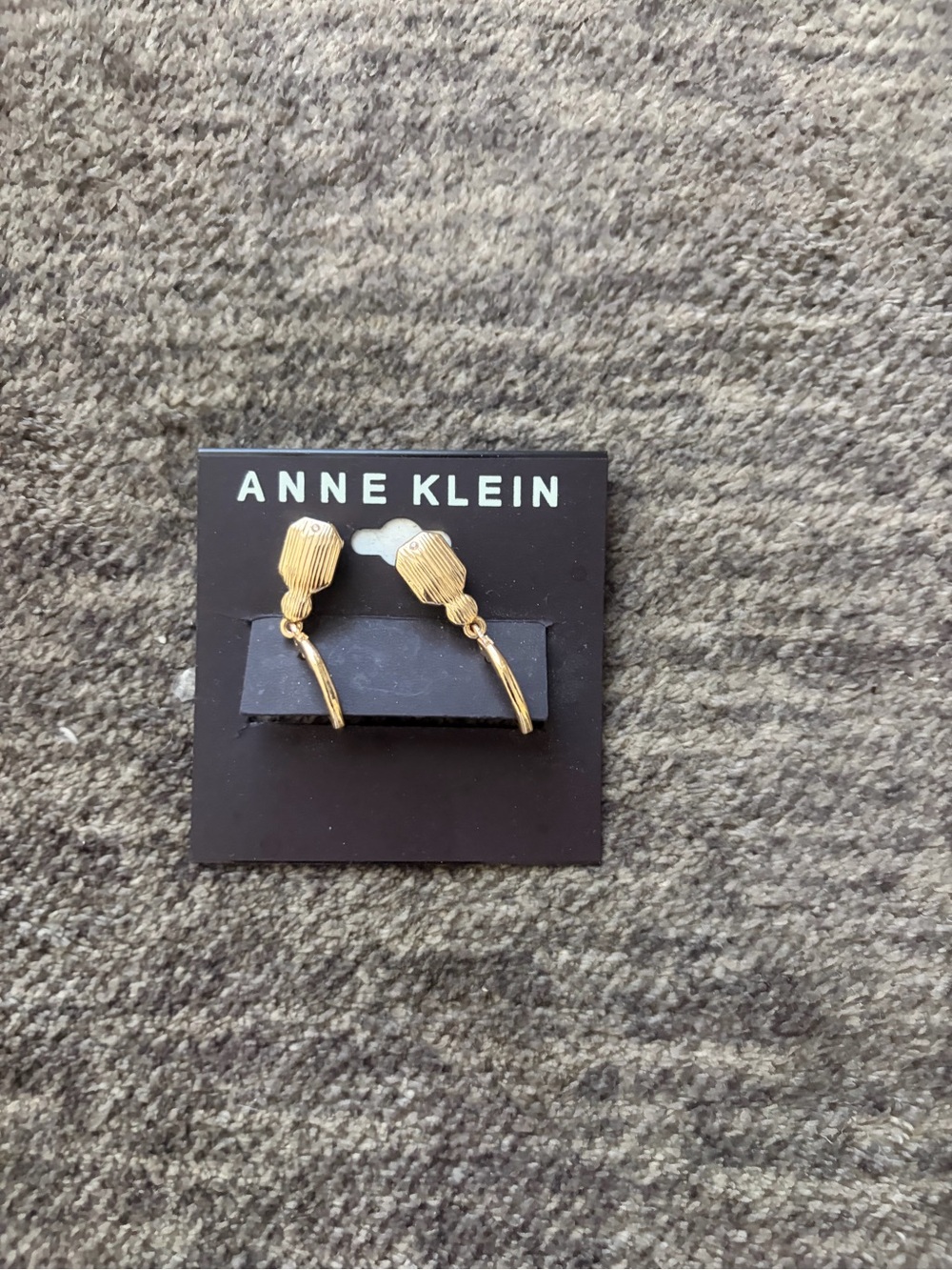 Anne Klein Gold Textured Drop Earrings